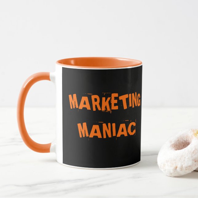 Marketing Maniac Funny Manager Exec Job Title  Mug (With Donut)