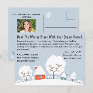 Marketing or Farming Winter Real Estate Holiday Postcard