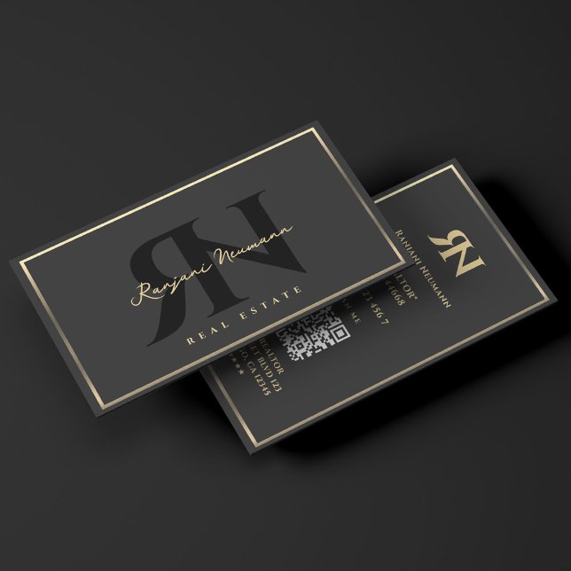 Marketing Professional Black Faux Gold Frame Business Card (Marketing Professional Black Faux Gold Frame Business Card
)