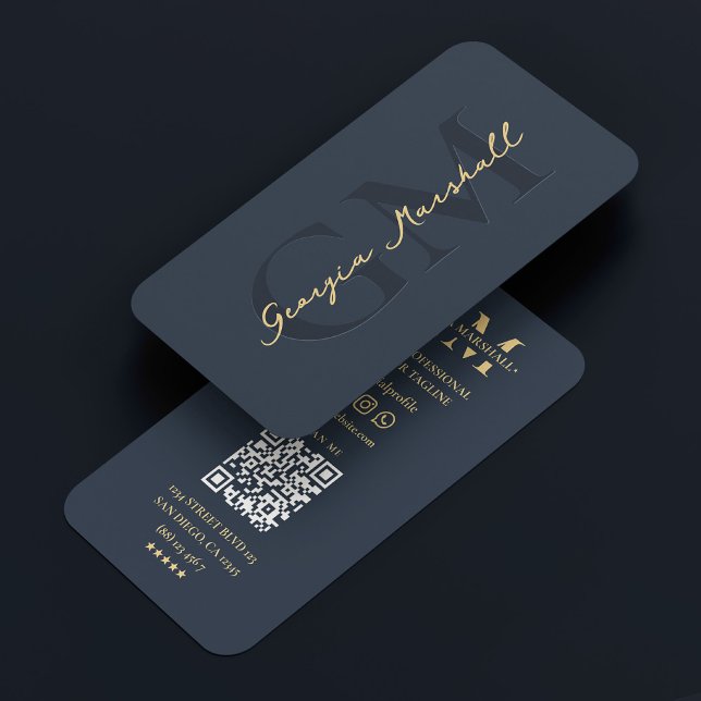 Marketing Professional Dark Blue Modern  Business Card (Marketing Professional Dark Blue Modern Business Card
)