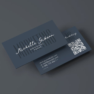 Marketing Professional Elegant Charcoal Blue Business Card