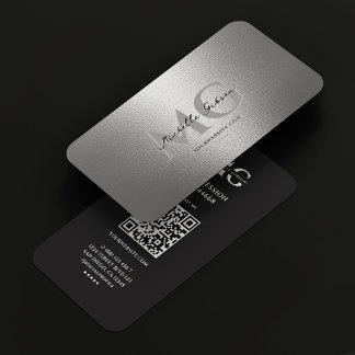 Marketing Professional Silver Black Modern  Business Card