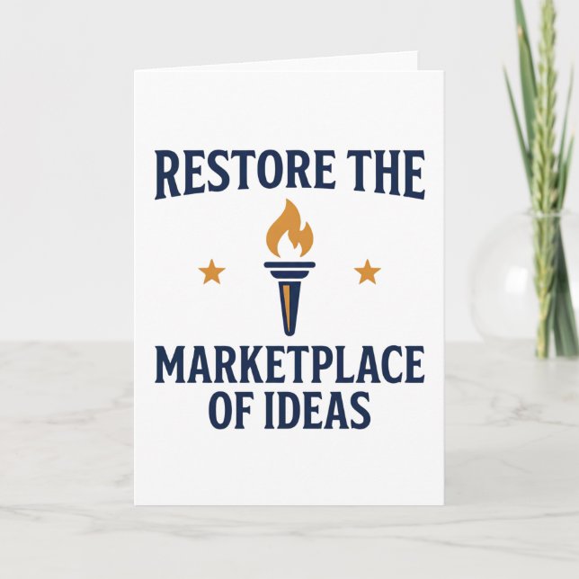 Marketplace of Ideas Free Speech Torch Card (Front)