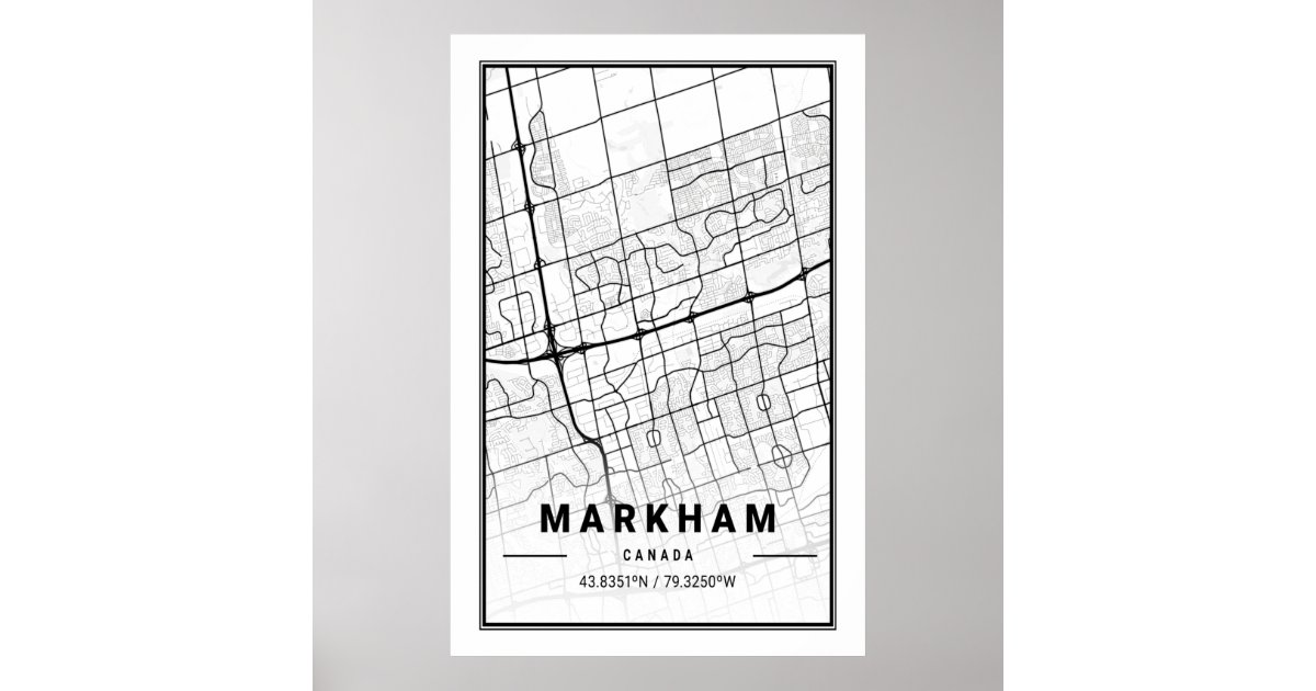 Markham Ontario Canada Cities Travel City Map Poster Zazzle
