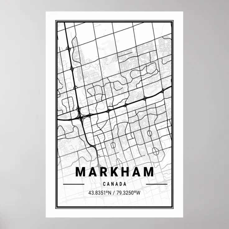 Markham Ontario Canada Cities Travel City Map Poster Zazzle