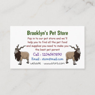 Markhor goat cartoon illustration business card