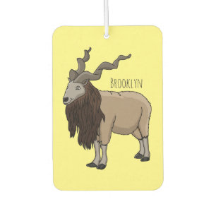 Markhor goat cartoon illustration car air freshener