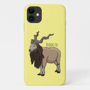 Markhor goat cartoon illustration iPhone 11 case
