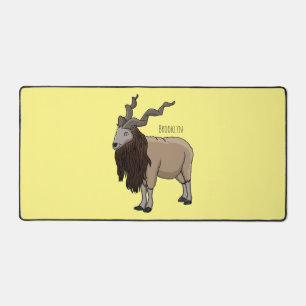 Markhor goat cartoon illustration  desk mat
