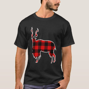 Markhor Red Buffalo Plaid Goat Kid Matching Pj Fam T-Shirt