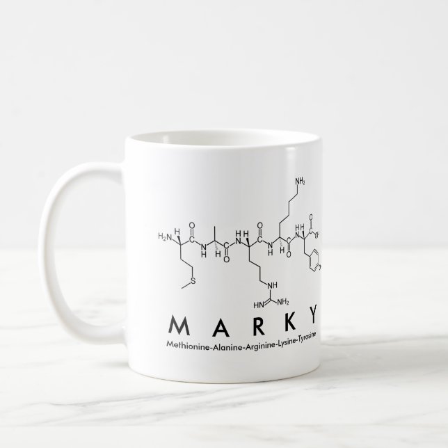 Marky peptide name mug (Left)
