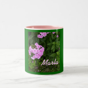 Marla-Name Style-Floral Design-Mug Two-Tone Coffee Mug