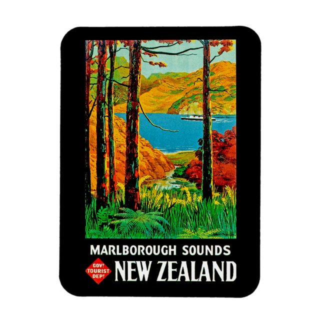 Marlborough Sounds New Zealand Magnet (Vertical)