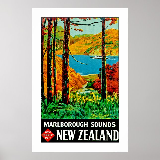 Marlborough Sounds New Zealand Poster (Front)