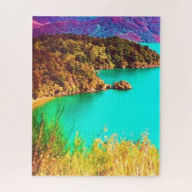 Marlborough Sounds New Zealand travel Jigsaw Puzzle (Vertical)