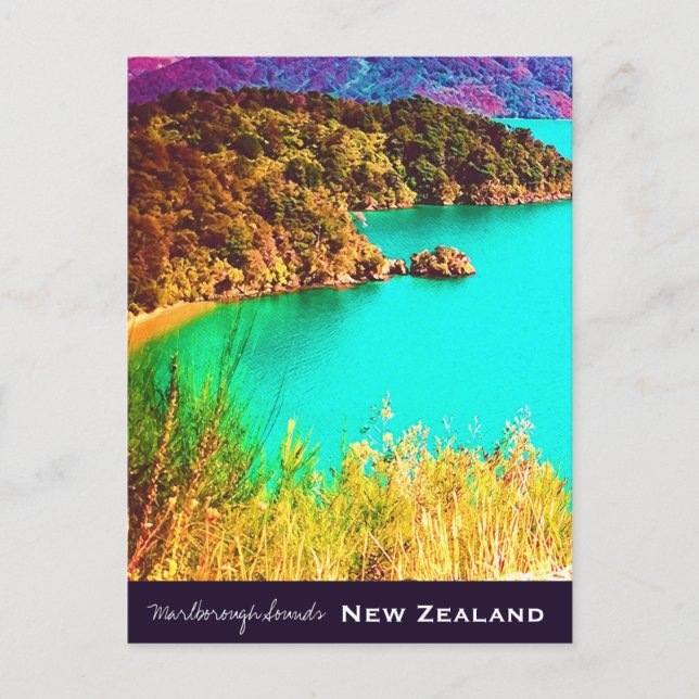Marlborough Sounds New Zealand travel Postcard (Front)