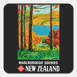 Marlborough Sounds Square Sticker