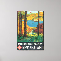 Marlborough Sounds Vintage Travel Poster