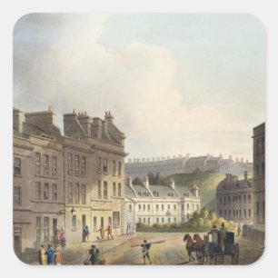 Marlborough Street, from 'Bath Illustrated by a Se Square Sticker