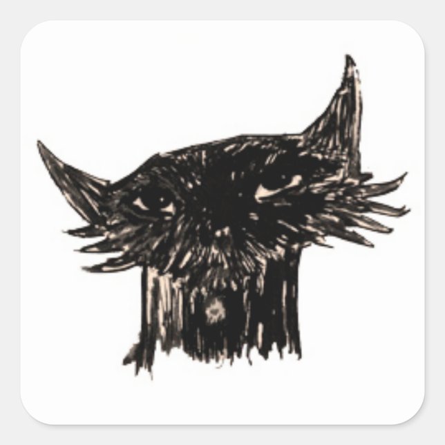 Marley Fish Cartoon Head Square Sticker (Front)