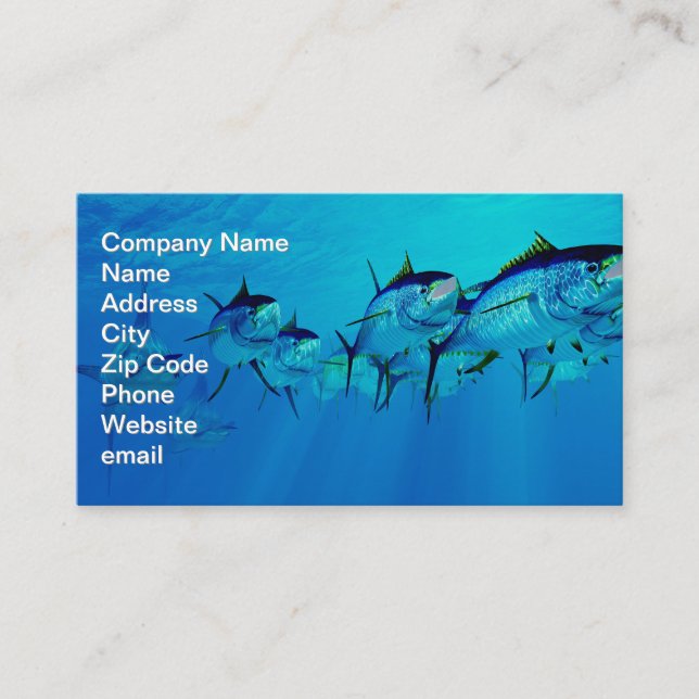 Marlin after Yellowfin Tuna School Business Card (Front)
