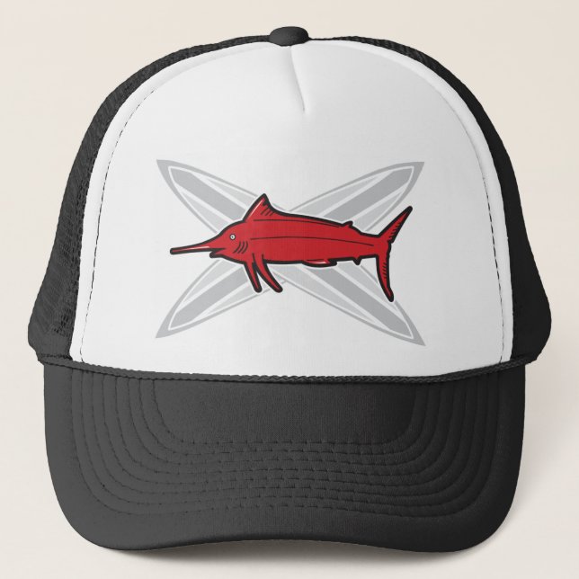 Marlin and Surfboards Trucker Hat (Front)