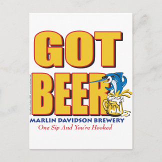 Marlin Davidsons Brewery - Got Beer Postcard