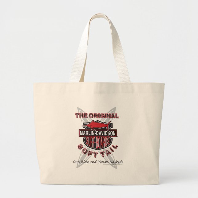 Marlin Davidsons Surf Boards Large Tote Bag (Front)