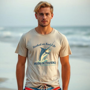 Marlin Fish-Hooked on Reel Life T-Shirt