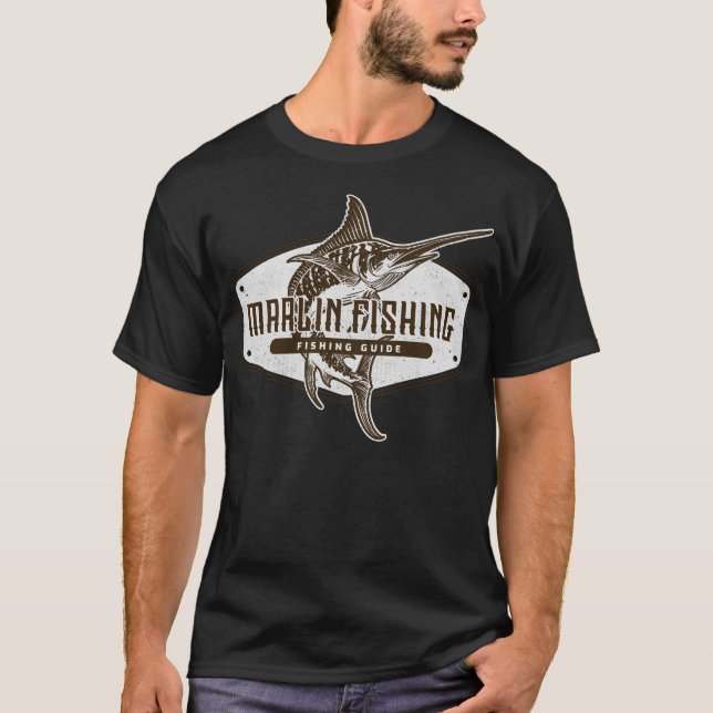Marlin Fishing Outdoors Beach Ocean Fishing Guide  T-Shirt (Front)