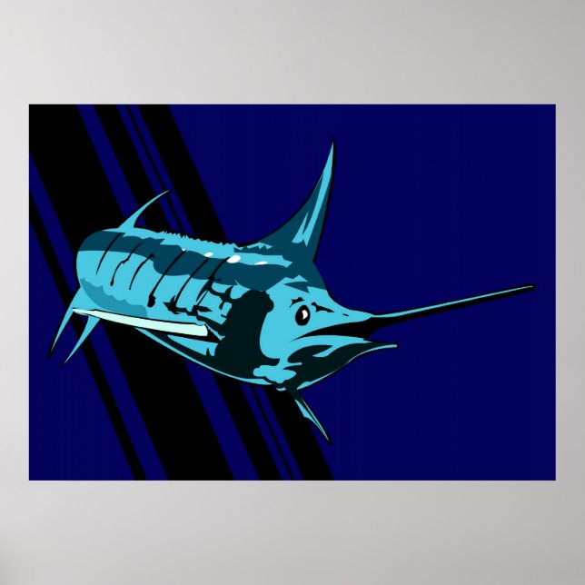 Marlin in the shadows Illustration print (Front)