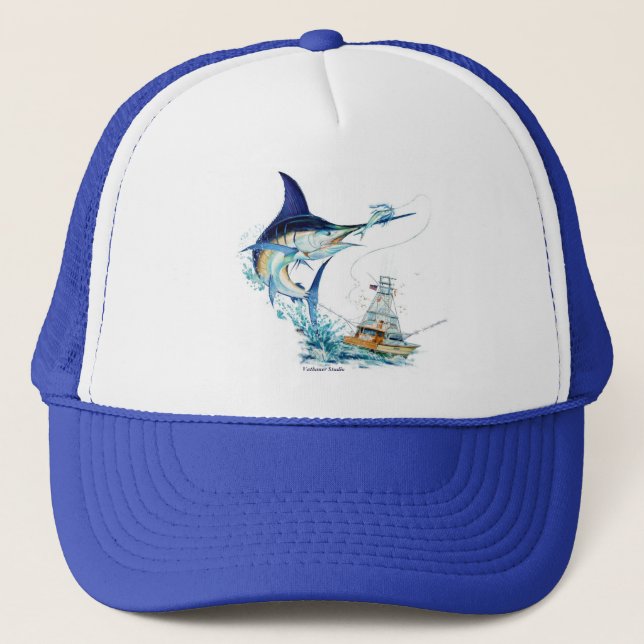 Marlin Jumping Trucker Hat (Front)