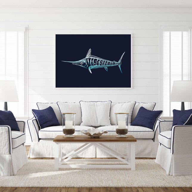 Marlin Ocean Animal Wall Art Poster Print (Marlin Ocean Animal Wall Art Poster Print by TinkPrints)