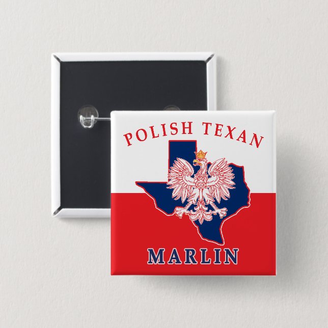 Marlin Polish Texan 15 Cm Square Badge (Front & Back)