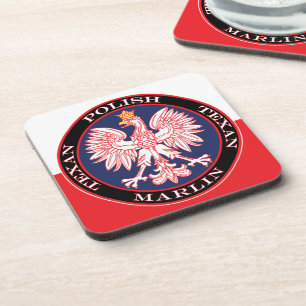 Marlin Round Polish Texan Coaster