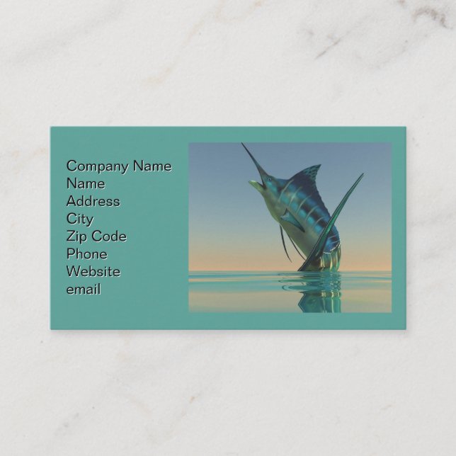 Marlin Sport Fish Print Business Card (Front)
