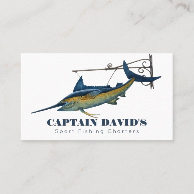 Marlin Sport Fishing Charters Boat  Business Card (Front)