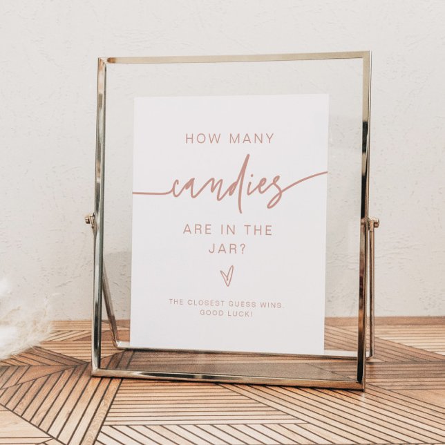 MARLO Blush Pink How Many Candies Baby Shower Game Poster (Creator Uploaded)