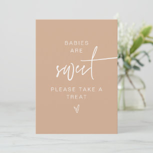 MARLO Bohemian Beige Babies Are Sweet Favour Sign Invitation