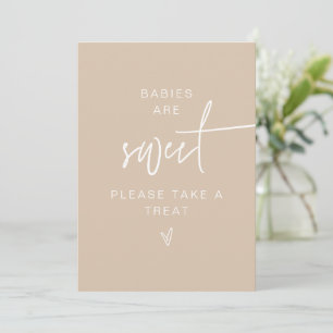MARLO Bohemian Beige Babies Are Sweet Favour Sign Invitation