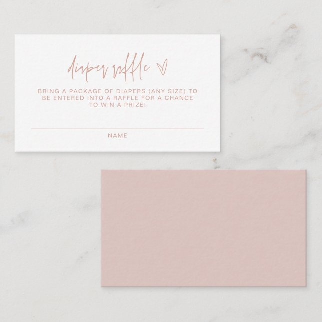 MARLO Bohemian Blush Baby Diaper Raffle Ticket (Front/Back)