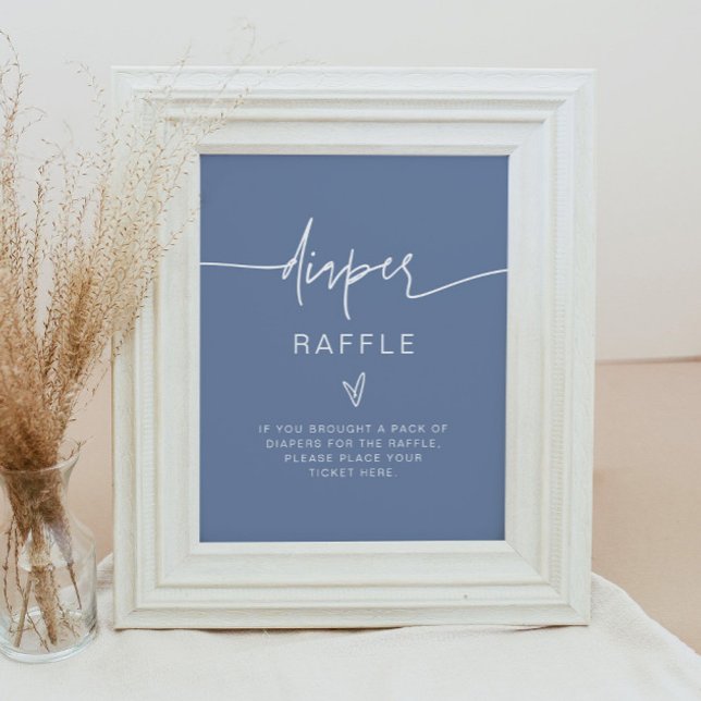 MARLO Bohemian Dusty Blue Diaper Raffle Game Sign (Creator Uploaded)