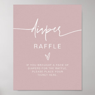 MARLO Bohemian Dusty Rose Diaper Raffle Game Sign