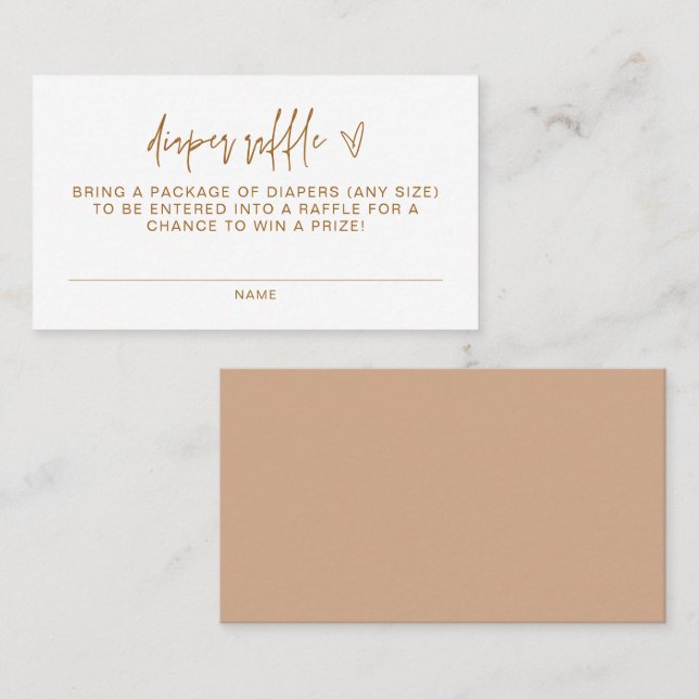 MARLO Bohemian Terracotta Baby Diaper Raffle Card (Front/Back)