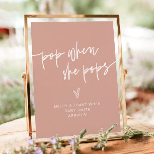 MARLO Boho Blush and Beige Pop When She Pops Sign
