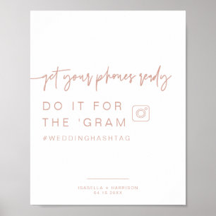 MARLO Boho Blush Instagram Hashtag Wedding Sign