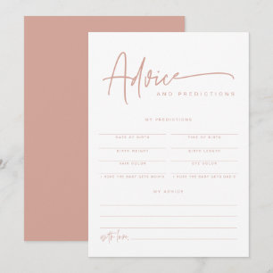 MARLO Boho Blush Pink Baby Advice & Predictions  Invitation