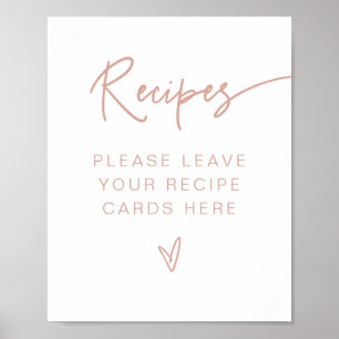 MARLO Boho Blush Pink Bridal Shower Recipes  Poster