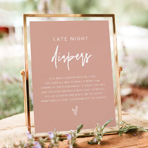 MARLO Boho Blush Pink Late Night Diapers Game Poster