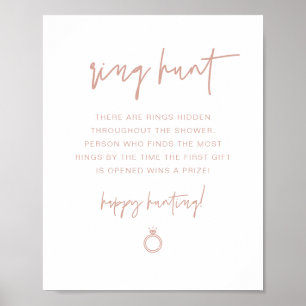 MARLO Boho Blush Ring Hunt Bridal Shower Game Poster